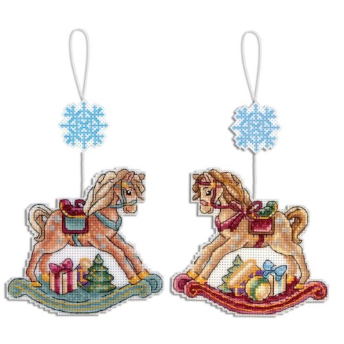 (image for) Rocking Horse Plastic Canvas Ornament Kit